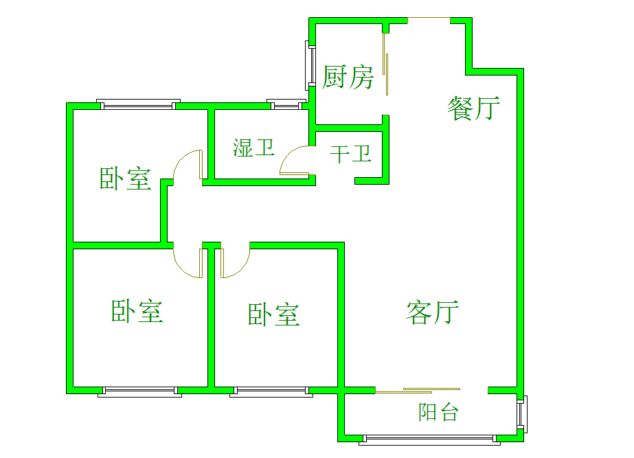 新城香溢华庭3室2厅南北