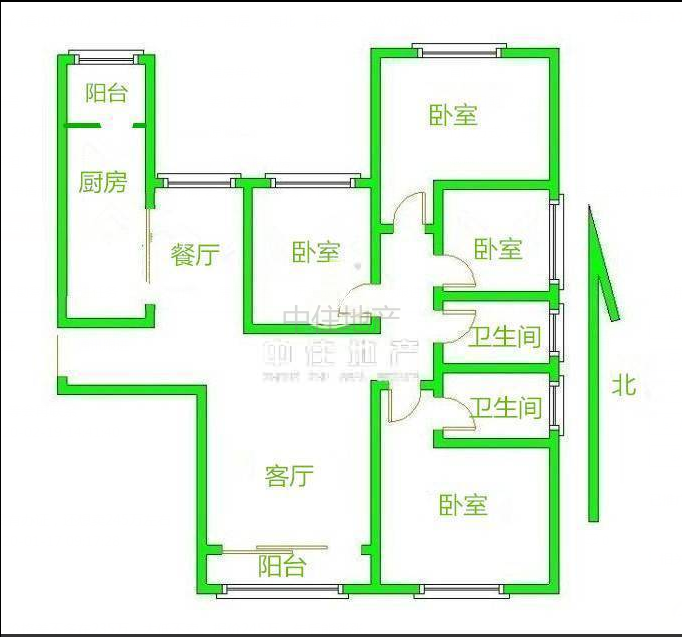 恒大城4室2廳南北通透,全款更名