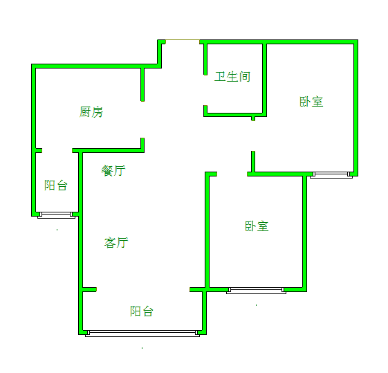 整租· 天业盛世花城 2室2厅 南北