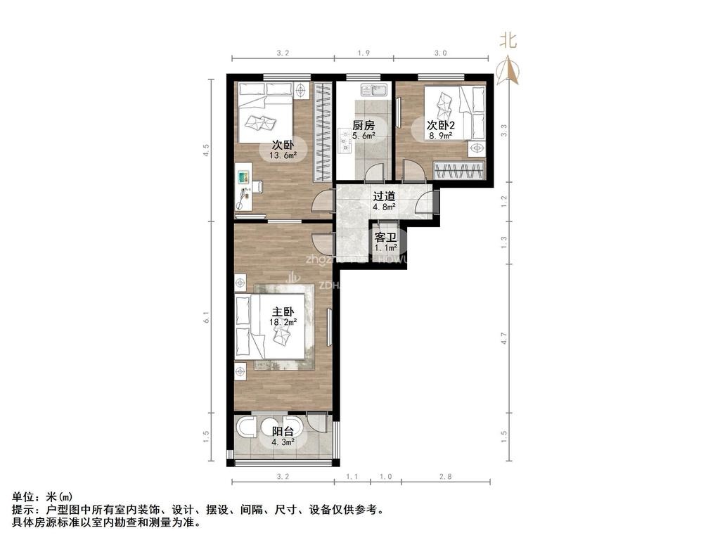 整租· 齐鲁医院宿舍(天桥) 3室0厅 合租出租一室 简单家具 热水器  随时看房