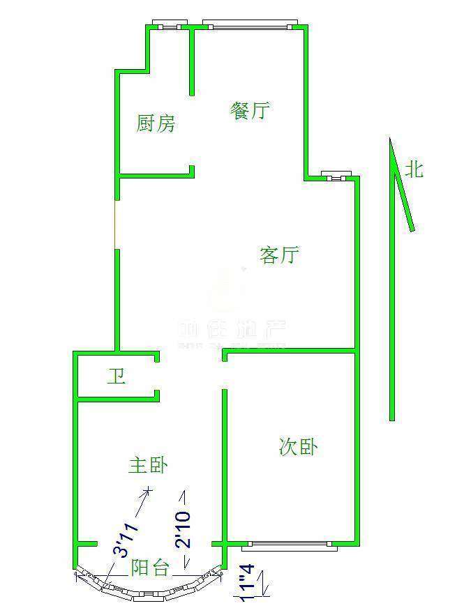 整租·正大城市花园二期景苑  南北