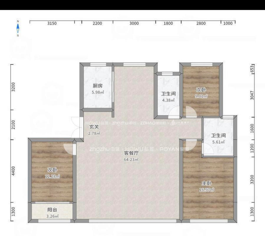 整租·济钢 中新国际西城六区 3室2厅 9