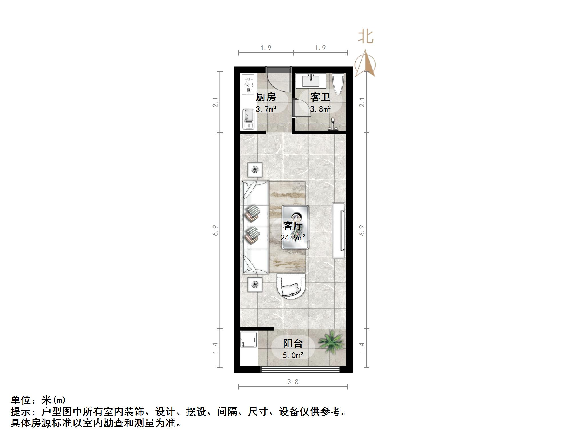 海蔚广场小区,南北,1室1厅,78万,有电梯